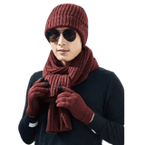 La boutique du chapeau bonnet Bordeau / Ajustable (du 54 au 59) Bonnet écharpe et gants pour homme