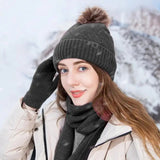 La boutique du chapeau bonnet Ensemble bonnet, écharpe et gants en coton