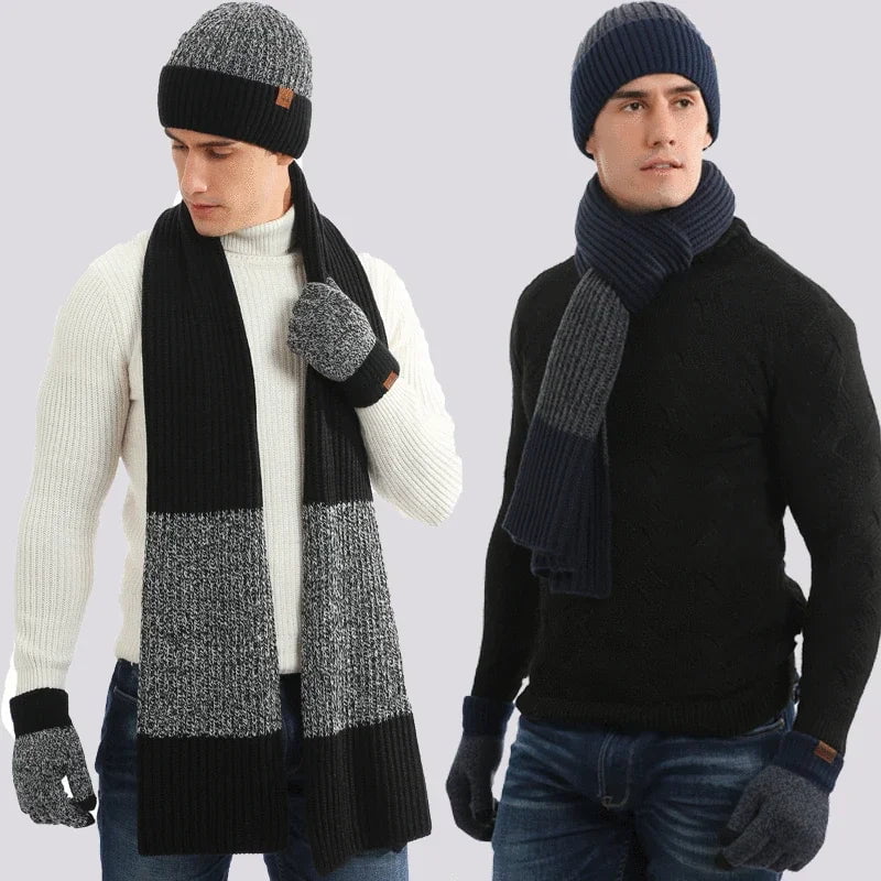 La boutique du chapeau bonnet Ensemble bonnet écharpe et gants pour homme