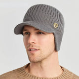 La boutique du chapeau bonnet Gris 2 / Ajustable (du 54 au 59) Bonnet casquette en laine pour homme