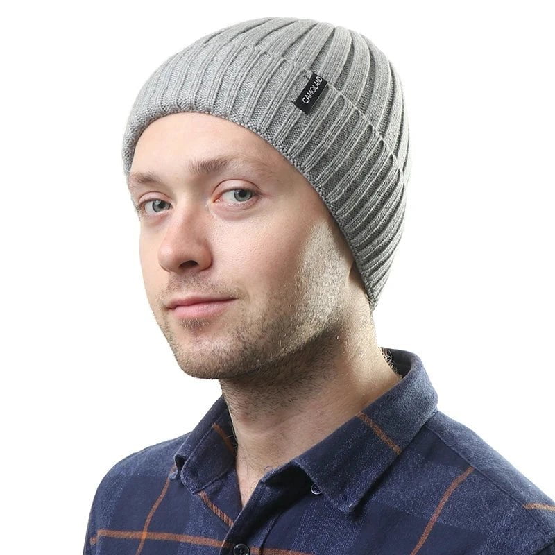 La boutique du chapeau bonnet Gris / Ajustable (du 54 au 59) Bonnet homme en coton et laine