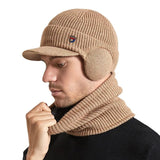 La boutique du chapeau bonnet Kaki / Ajustable (du 54 au 59) Bonnet homme cahe-oreilles et cache-cou