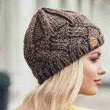 La boutique du chapeau bonnet Marron / Ajustable (du 54 au 59) Bonnet tricoté en laine pour femme