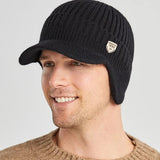 La boutique du chapeau bonnet Noir 2 / Ajustable (du 54 au 59) Bonnet casquette en laine pour homme