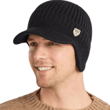 La boutique du chapeau bonnet Noir 2 / Ajustable (du 54 au 59) Bonnet casquette en laine pour homme