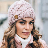 La boutique du chapeau bonnet Rose / Ajustable (du 54 au 59) Bonnet tricoté en laine pour femme