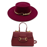 La boutique du chapeau Bordeau / 55-58CM Chapeau Fedora et sac