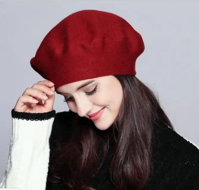 La boutique du chapeau Bordeau / Ajustable (du 54 au 59) Béret Femme en Laine Automne