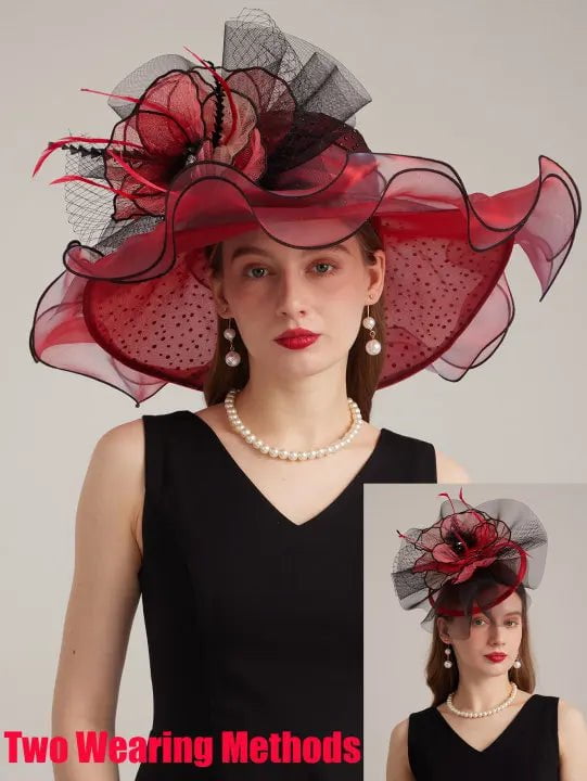 La boutique du chapeau Bordeau / M 56 to 58cm Chapeau de cérémonie classique