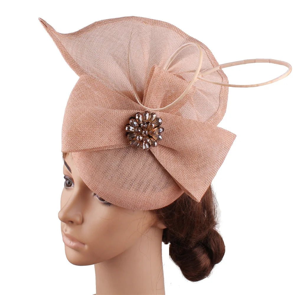 La boutique du chapeau Champagne Chapeau Fascinator Perles