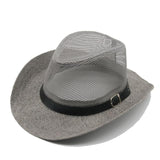 La boutique du chapeau chapeau cow-boy Gris 01 / 58cm Chapeau de Cowboy occidental en maille respirante