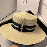 La boutique du chapeau chapeau d'été Beige Chapeau de soleil été tissé à la main, chapeau paille