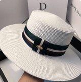 La boutique du chapeau chapeau d'été Blanc Chapeau de soleil été tissé à la main, chapeau paille