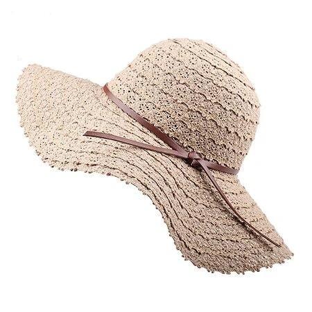 La boutique du chapeau chapeau d'été Khaki / L Chapeau pour femmes coton paille chapeau plage soleil