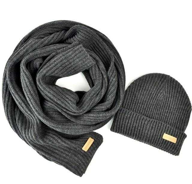 La boutique du chapeau chapeau d'hiver Noir Ensemble écharpe et bonnet unisexe