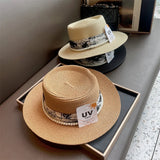 La boutique du chapeau Chapeau de paille à dessus plat