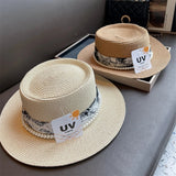 La boutique du chapeau Chapeau de paille à dessus plat