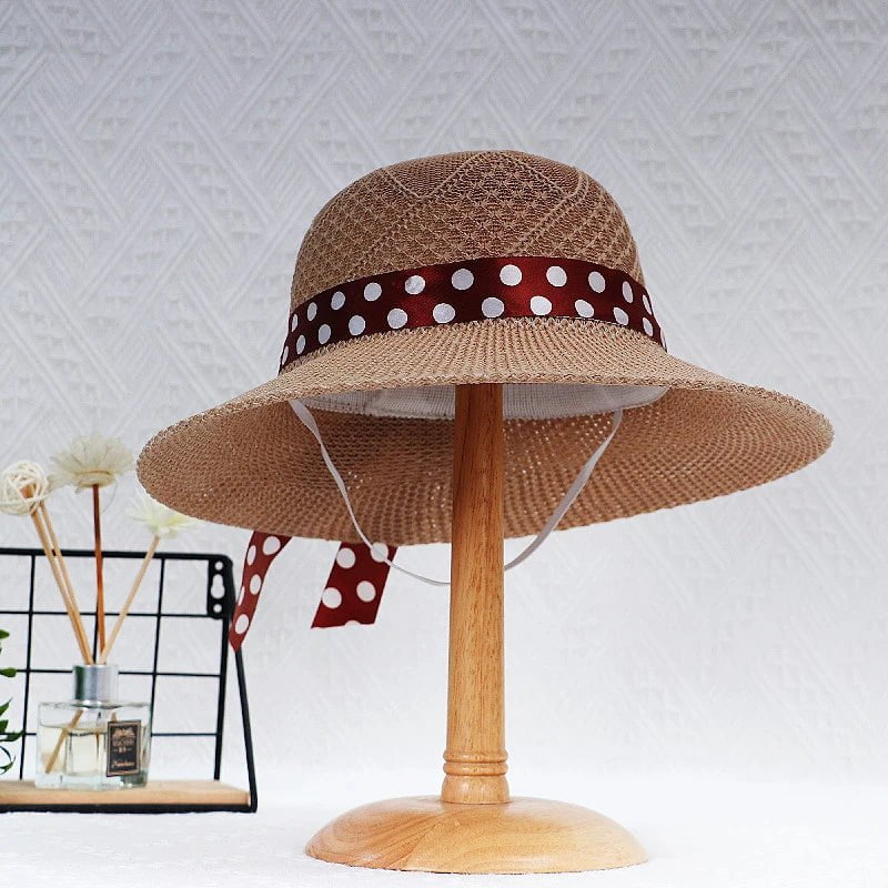 La boutique du chapeau Chapeau de paille avec nœud papillon