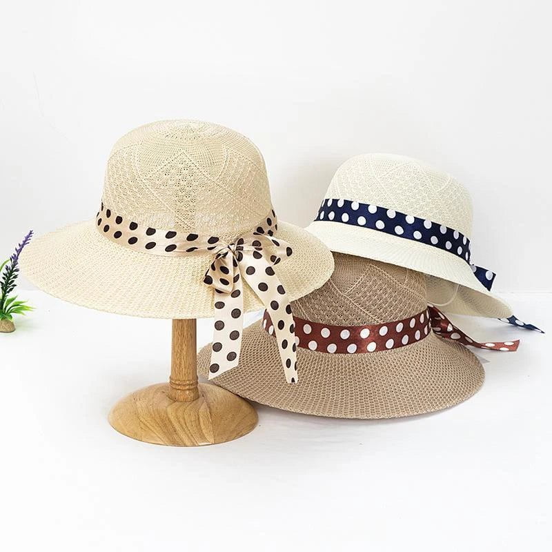 La boutique du chapeau Chapeau de paille avec nœud papillon