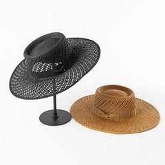 La boutique du chapeau Chapeau de paille avec nœud ruban