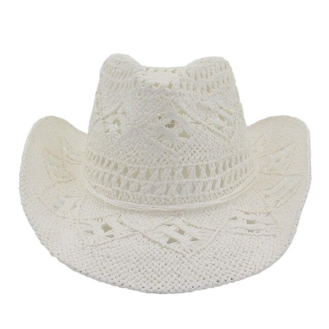 La boutique du chapeau chapeau de paille Blanc / 56-58cm Chapeau de paille tissé style retro