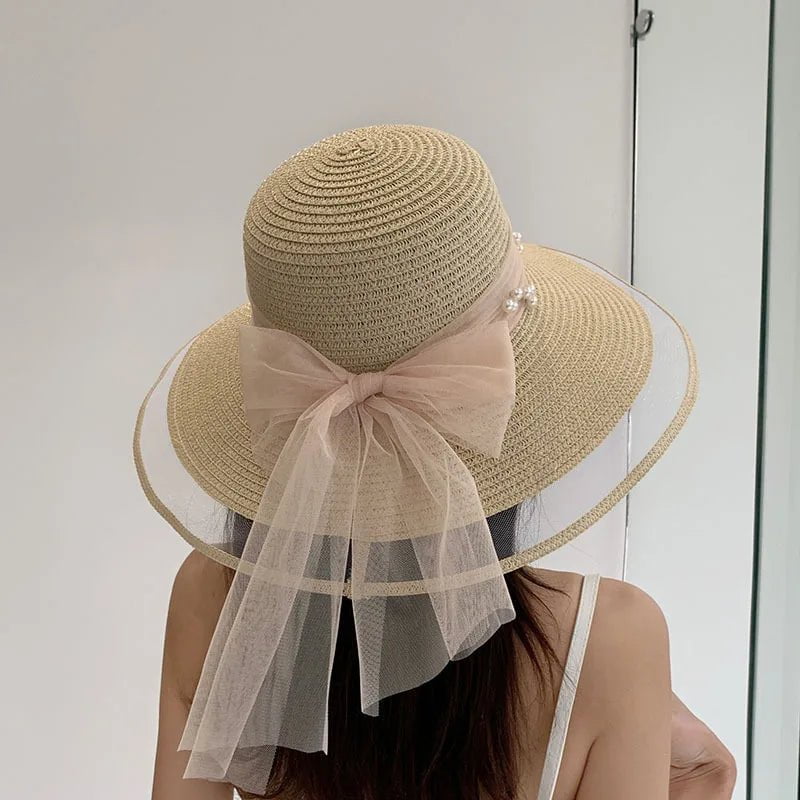 La boutique du chapeau Chapeau de paille perlé