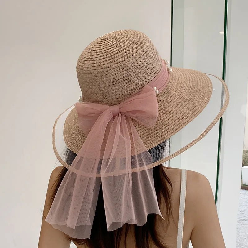 La boutique du chapeau Chapeau de paille perlé