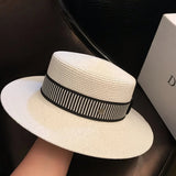 La boutique du chapeau Chapeau de paille rayé britannique