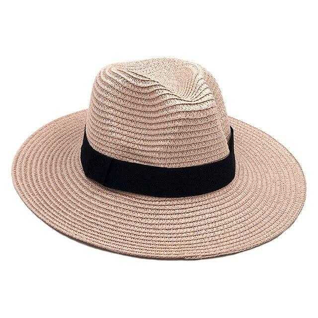 La boutique du chapeau chapeau de paille Rose Chapeau paille Panama décontracté large bord été