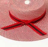 La boutique du chapeau Chapeau de paille tissé à rayures rouges