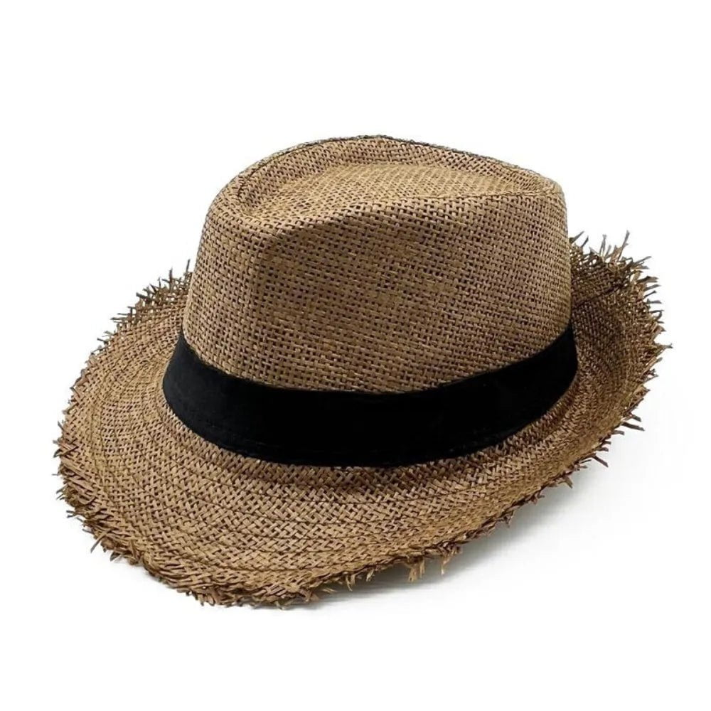 La boutique du chapeau Coffee Trilby en paille avec ruban