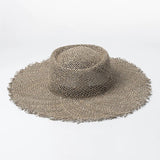 La boutique du chapeau Couleur naturelle / 56-60cm Chapeau de paille rond en raphia