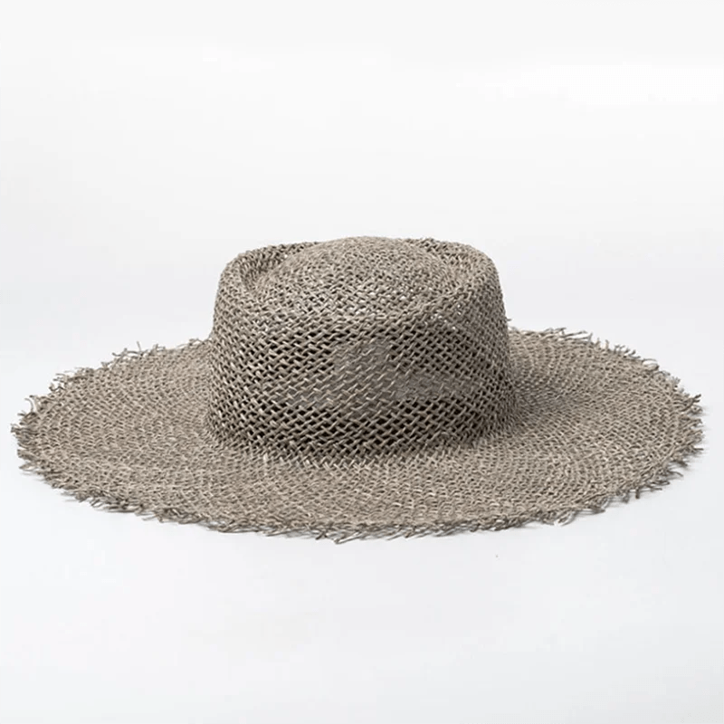 La boutique du chapeau Couleur naturelle / 56-60cm Chapeau de paille rond en raphia