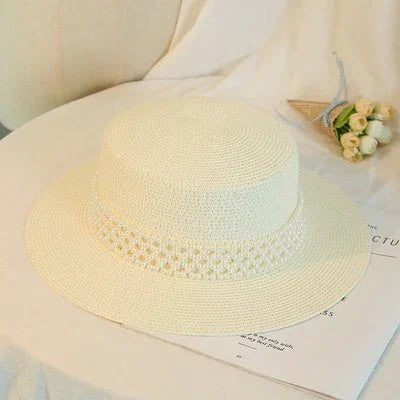 La boutique du chapeau Crème / 56-58cm Chapeau de paille élégant