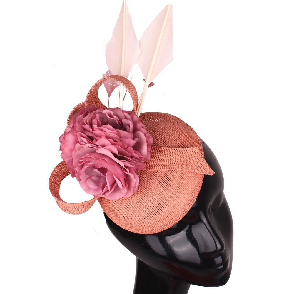 La boutique du chapeau dark peach / ABOUT 20CM Chapeau Bibi Fleur