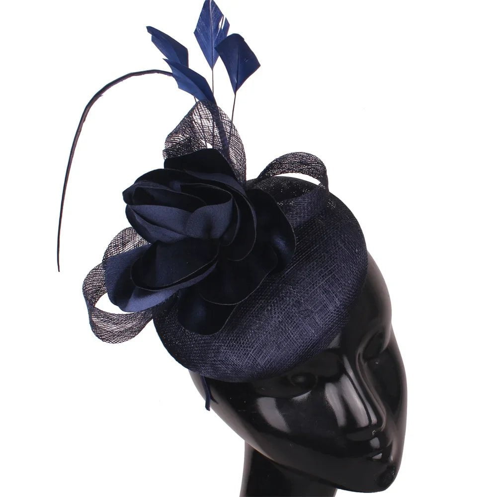 La boutique du chapeau DEEP BLUE Chapeau Fascinator Fleur