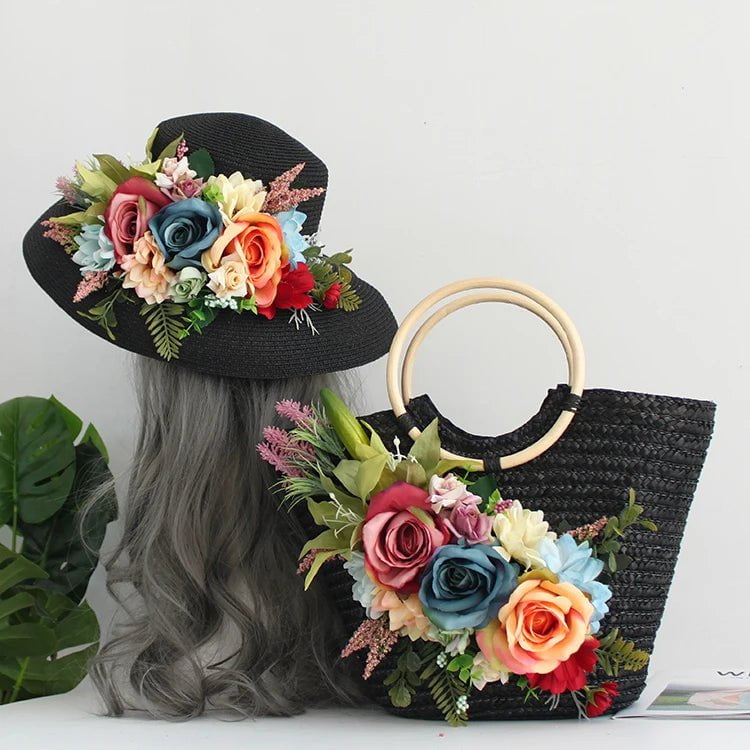 La boutique du chapeau Ensemble sac et chapeau noir style bohème