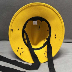 La boutique du chapeau fédora Chapeau de Laine Jaune à Large Bord Décontracté New Fashion