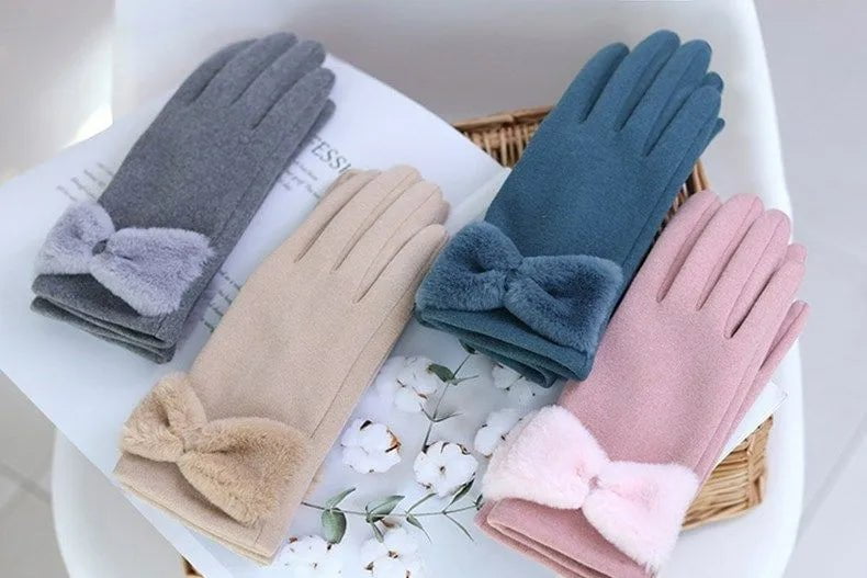 La boutique du chapeau Gants d'hiver à nœud papillon