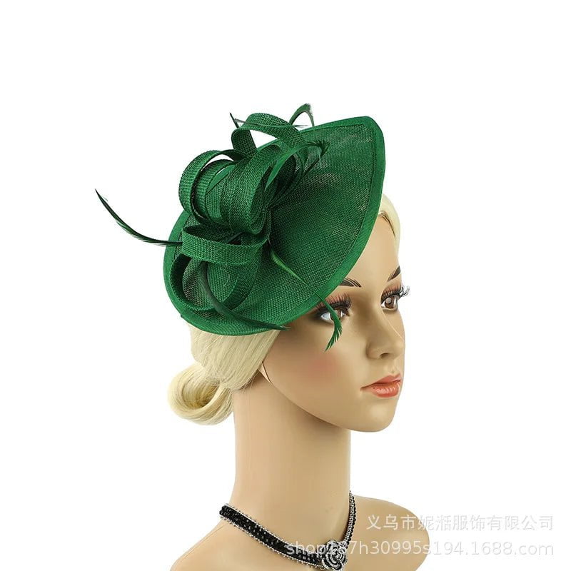 La boutique du chapeau green Chapeau Fascinator Luxe