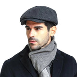 La boutique du chapeau Gray Grid main Graph / 55-59cm Béret homme en coton