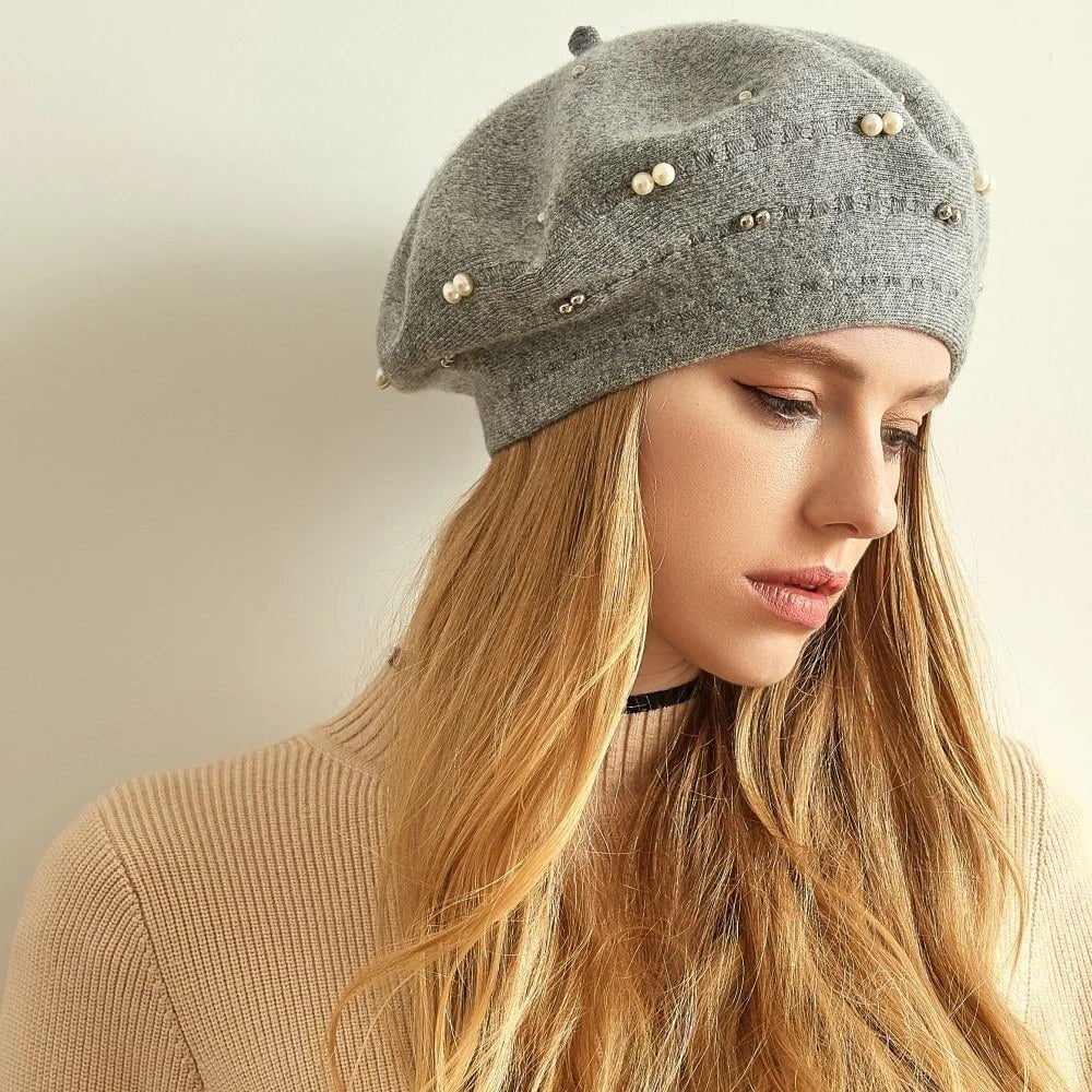 La boutique du chapeau Gris 2 / Ajustable (du 54 au 59) Béret en laine et cachemire