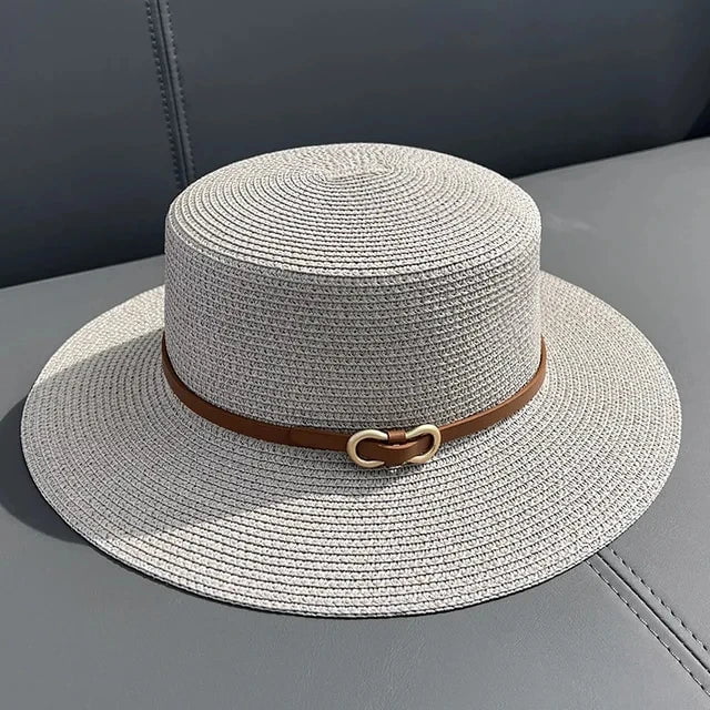 La boutique du chapeau Gris / 57-58 Chapeau de plage en paille simple