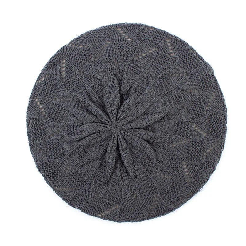 La boutique du chapeau Gris / Ajustable (du 54 au 59) Béret en tricot pour femme