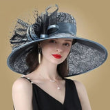 La boutique du chapeau Gris/bleu Chapeau de cérémonie pour mariage