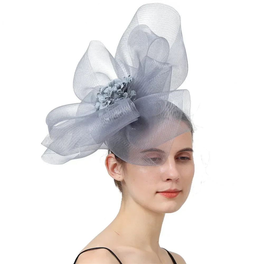 La boutique du chapeau Gris Chapeau Fascinator Soie