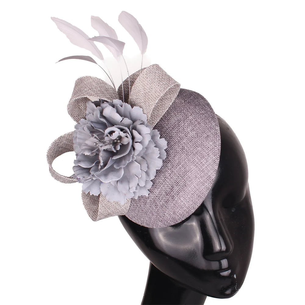 La boutique du chapeau Gris Chapeau Fascinator Soirée