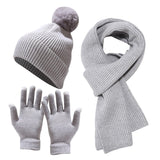 La boutique du chapeau Gris Ensemble  gants et écharpes, bonnet en laine épaisse