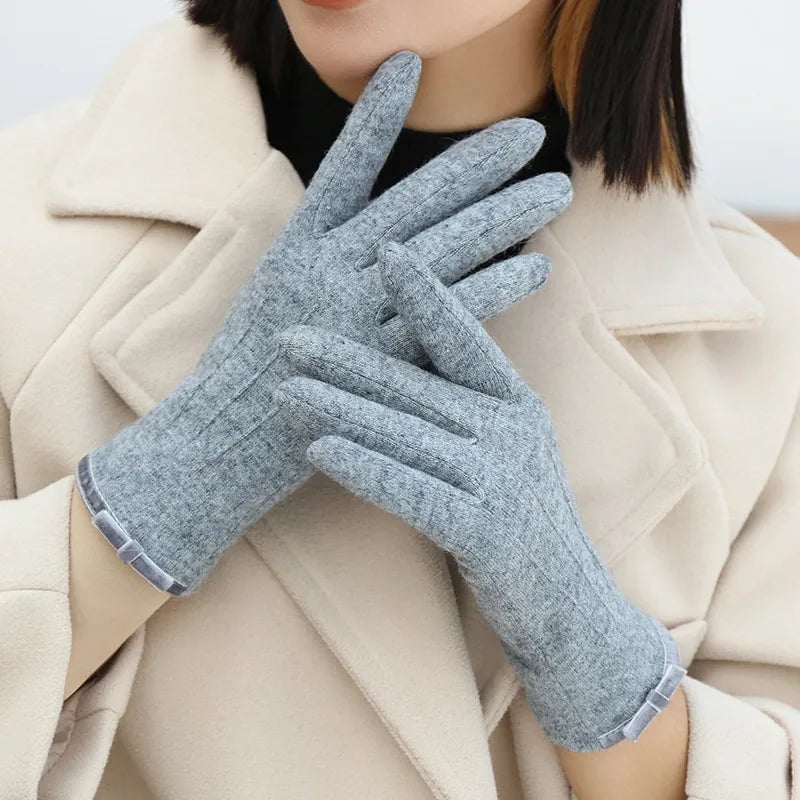 La boutique du chapeau Gris Gants en cachemire simples et élégants