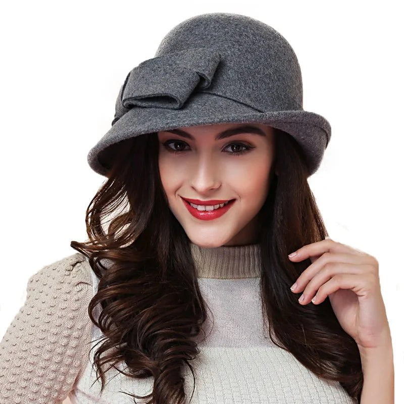 La boutique du chapeau Gris / M (56-58cm) Fedora femme en feutre